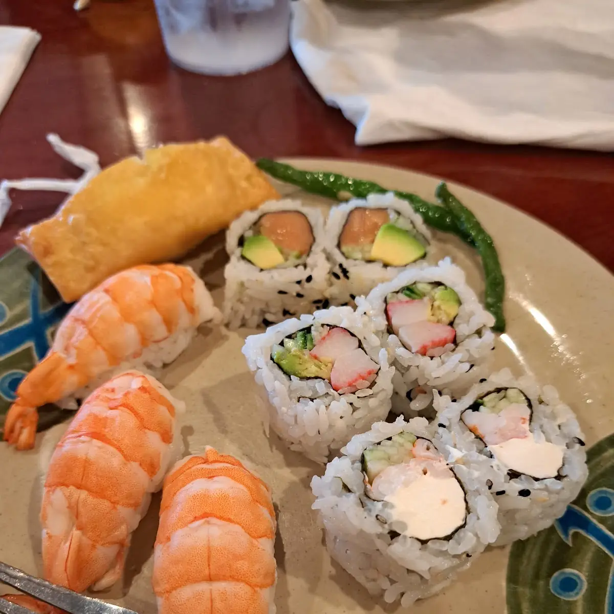 Sushi Deluxe Shrimp Tail Calf Roll & Salmon Roll