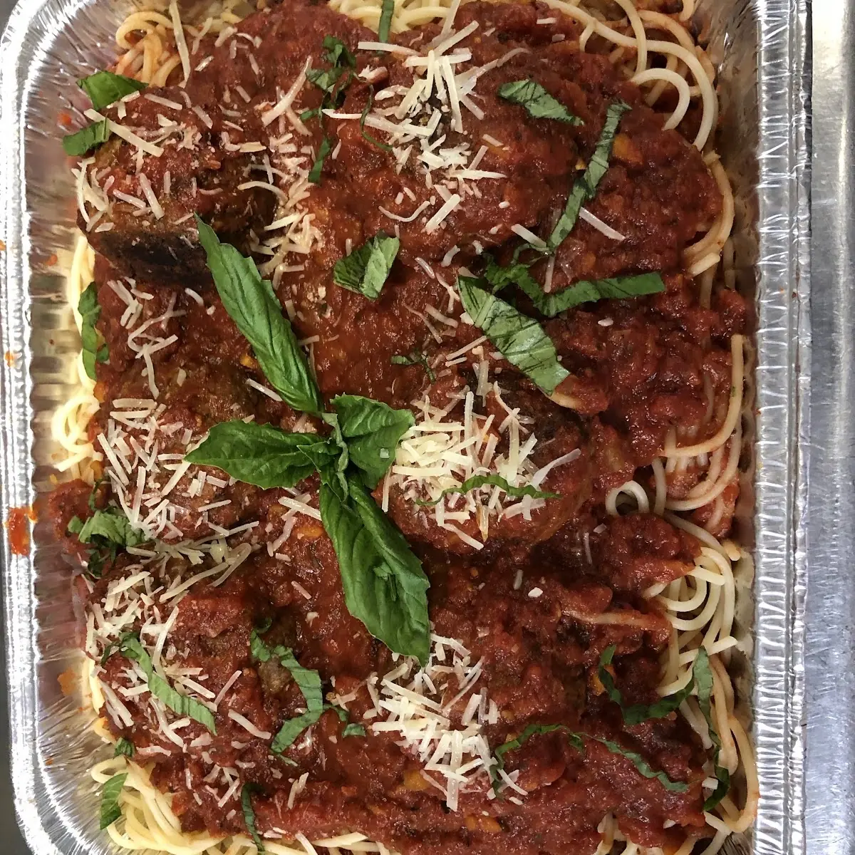 Eggplant Parmigiana with Spaghetti