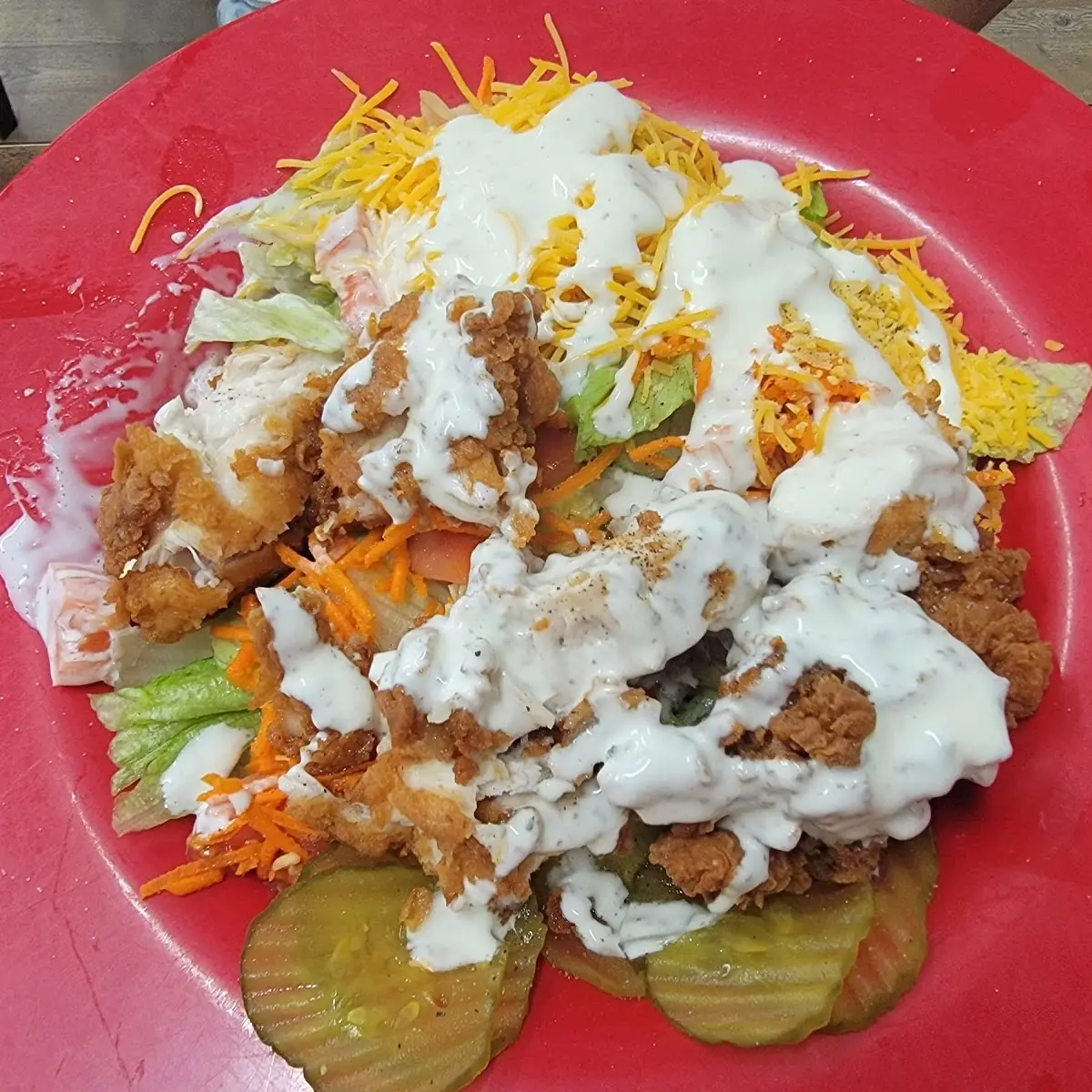 Fried Chicken Salad with Ranch