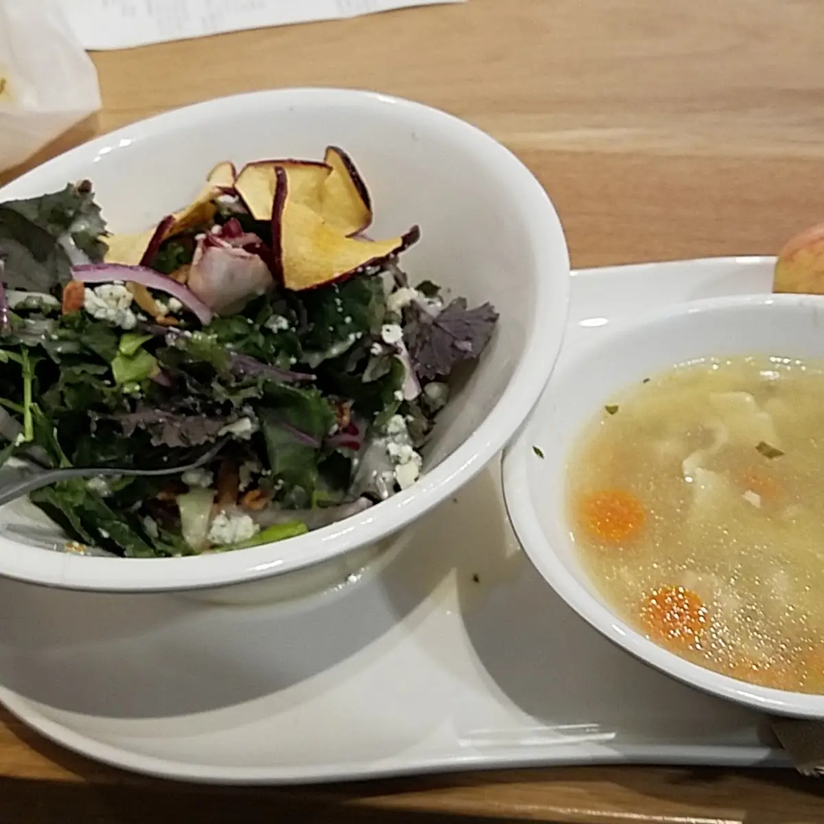 Apple Salad and Chicken Noodles Soup