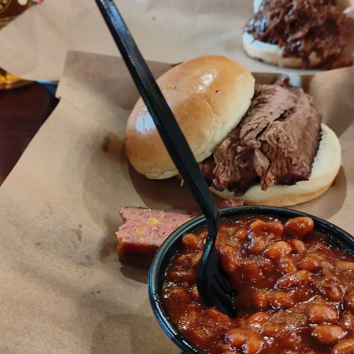Baked Beans Brisket Sandwich