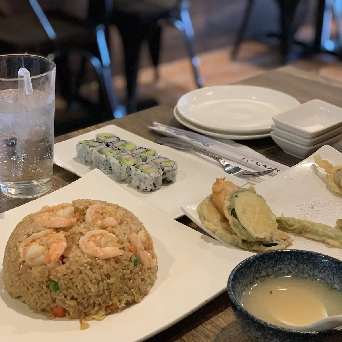 California Roll and Shrimp Fried Rice