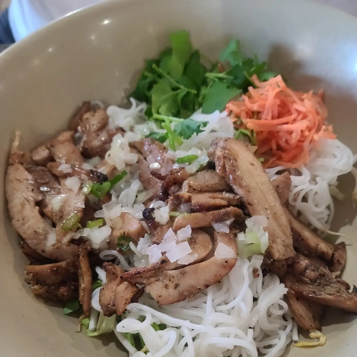 Pork and Egg Rolls over Vermicelli