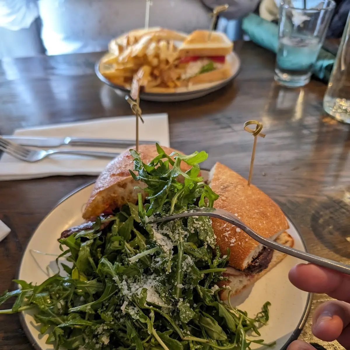 Steak Sandwich and Salad