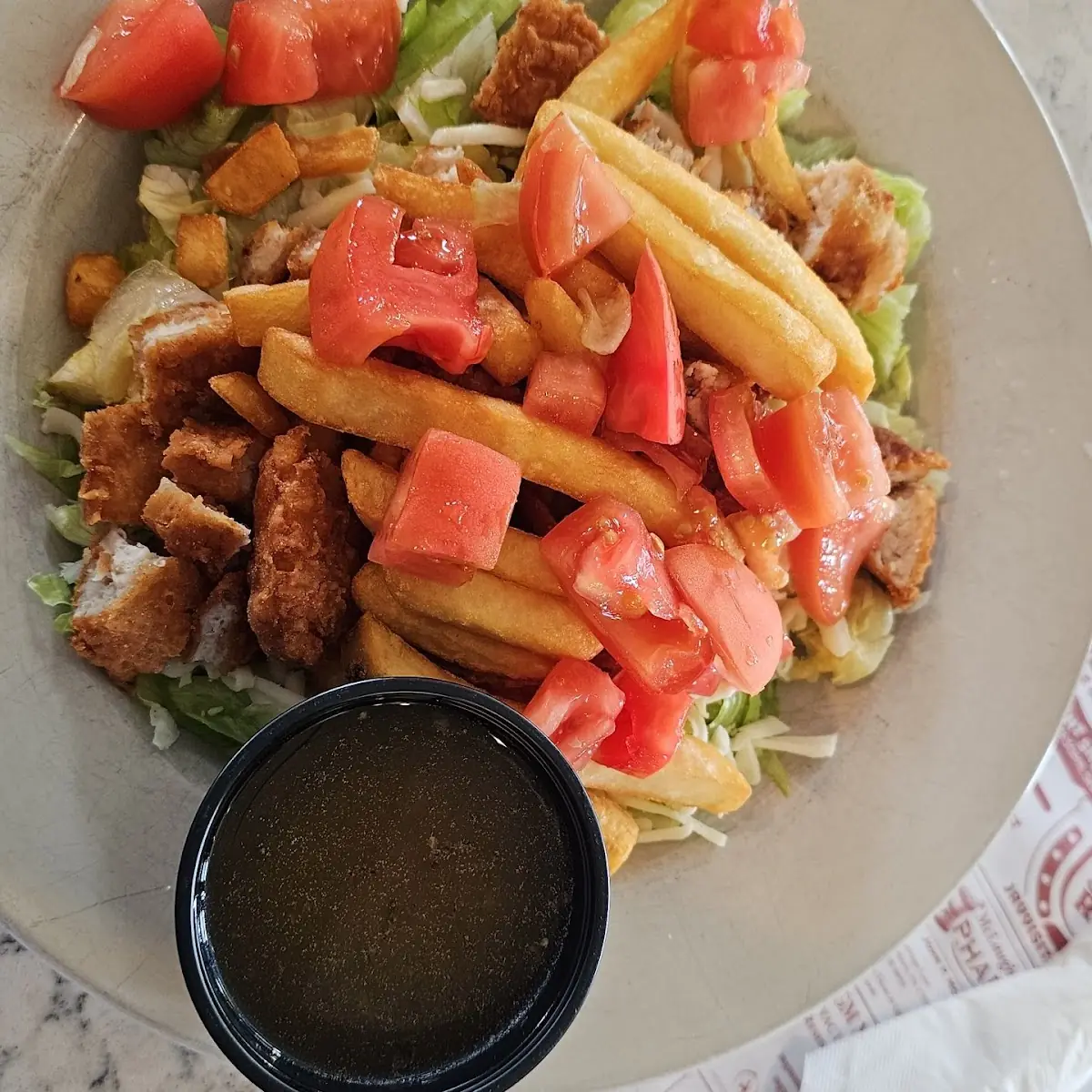 Chicken Salad with Fries