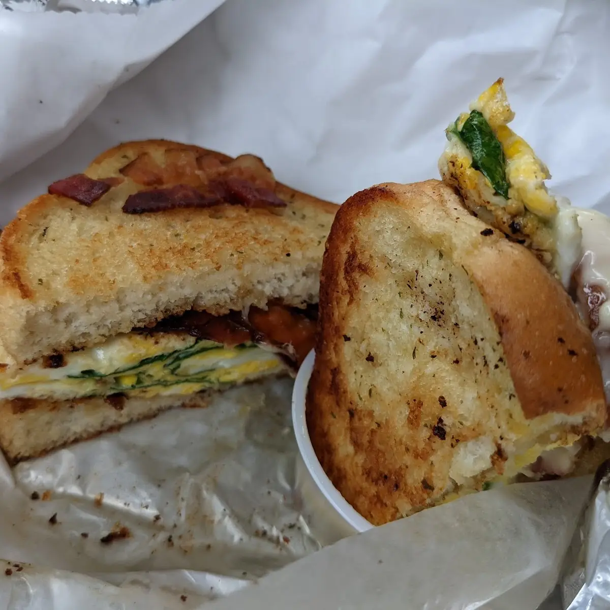 Breakfast Sandwich on Garlic Toast