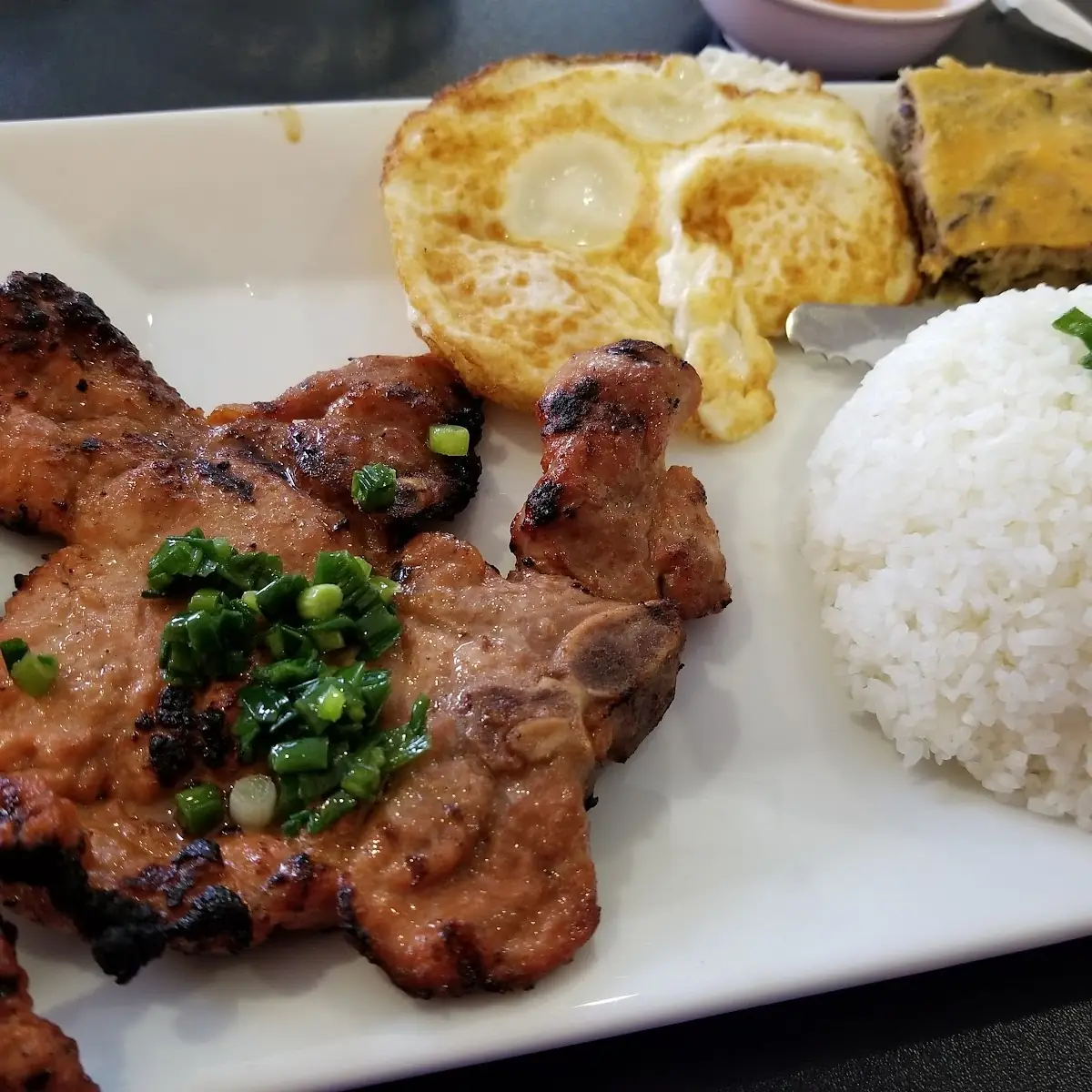 Rice with Grilled Pork Chop Shredded Pork Egg Cake