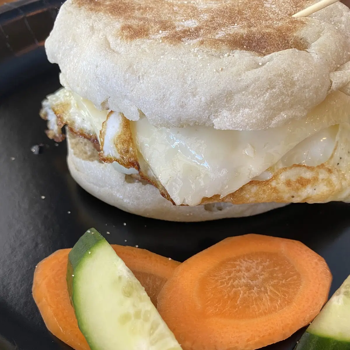 Sausage and egg sandwich.