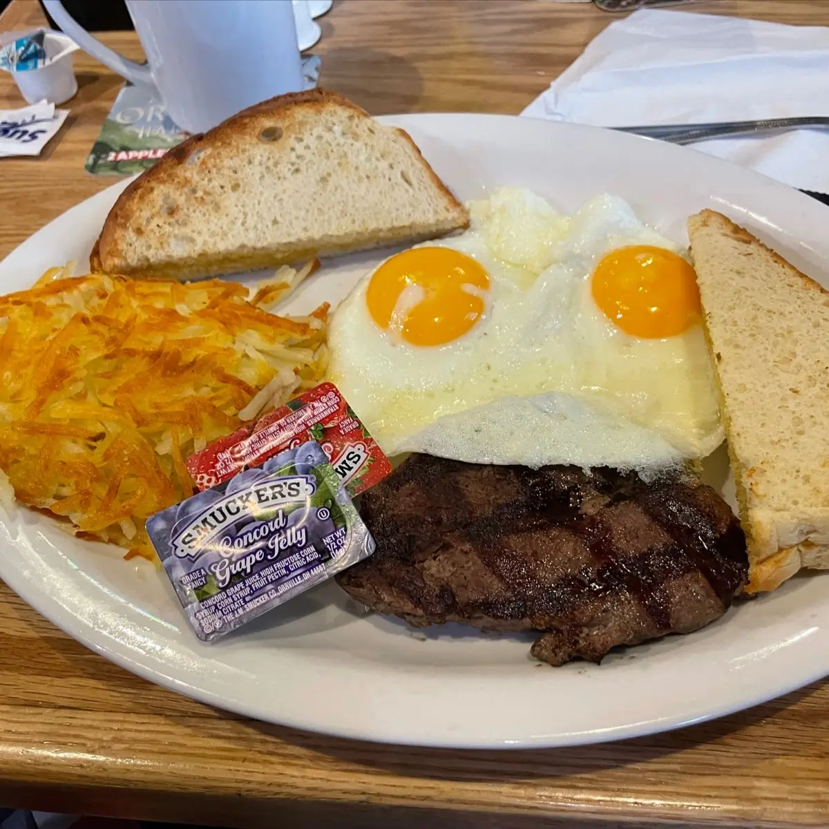 Steak and Eggs Sunny Side Up