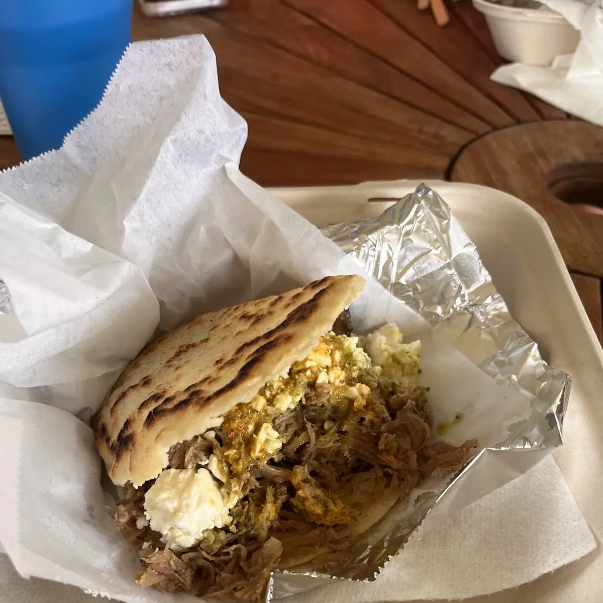 Shrimp Avocado Arepa