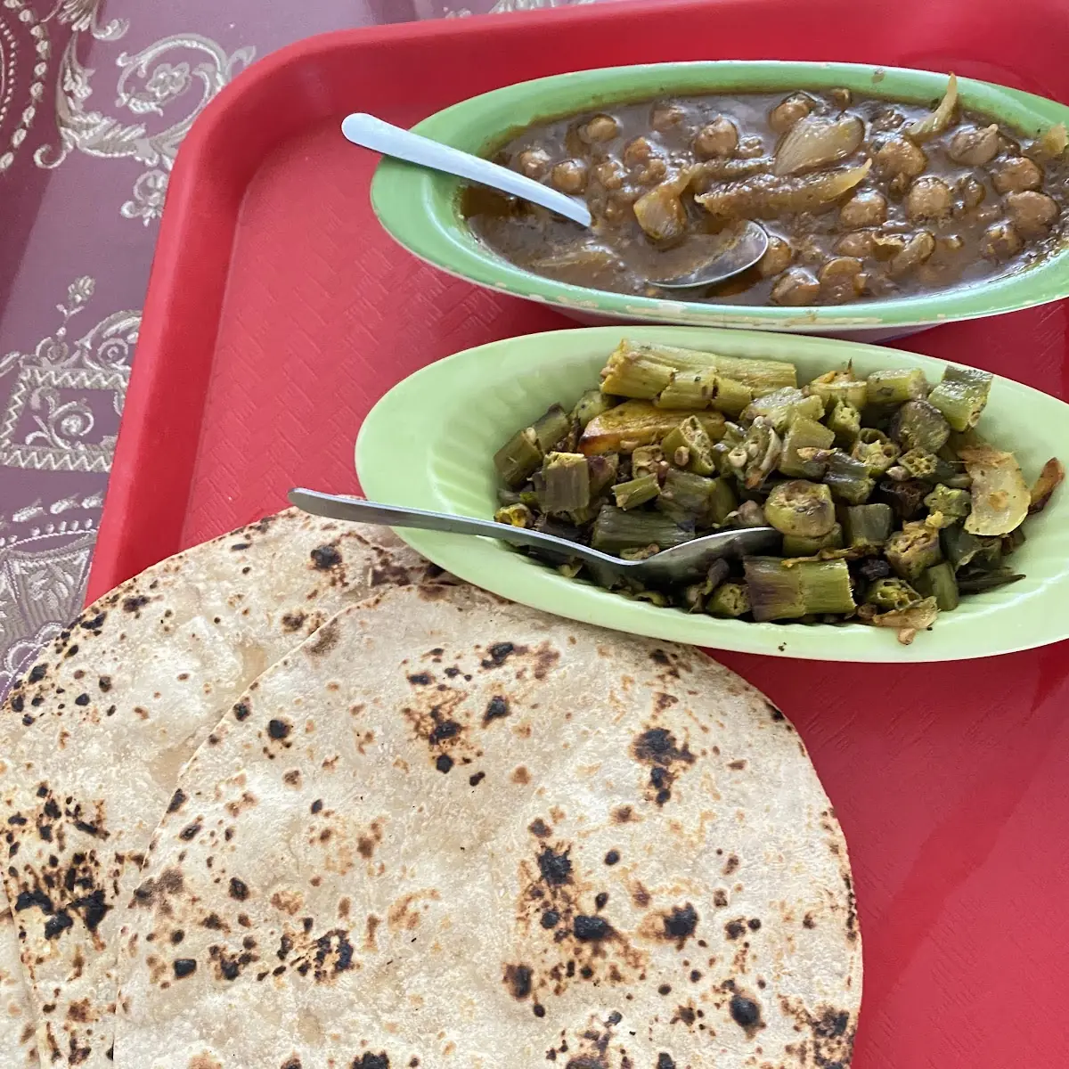 Bhindi Masala and Chole Bhature