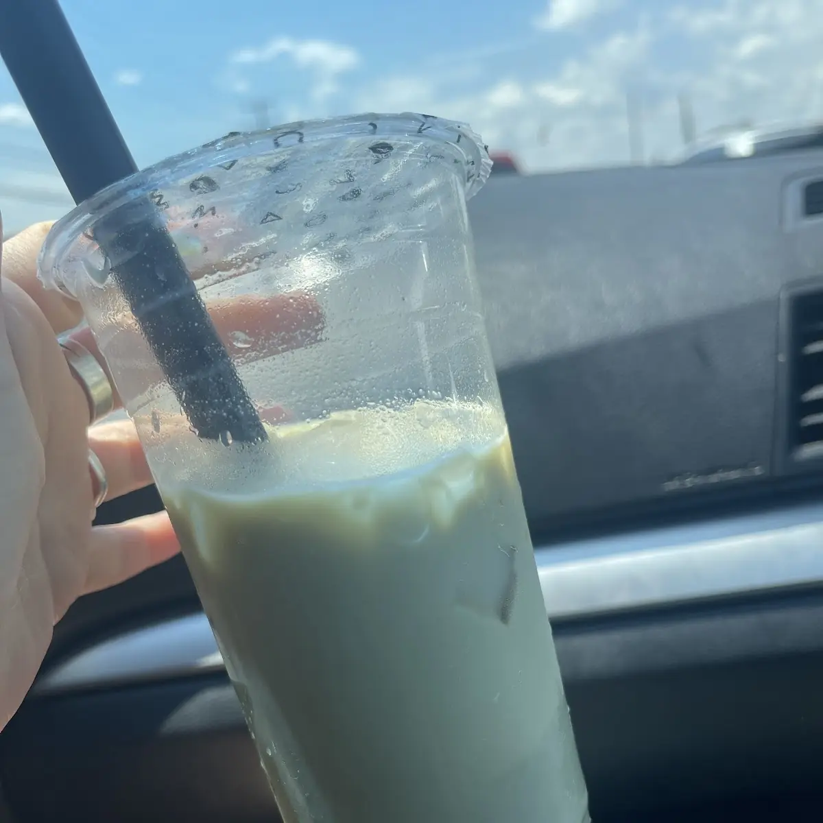 Matcha Green Tea with Pomegranate Boba