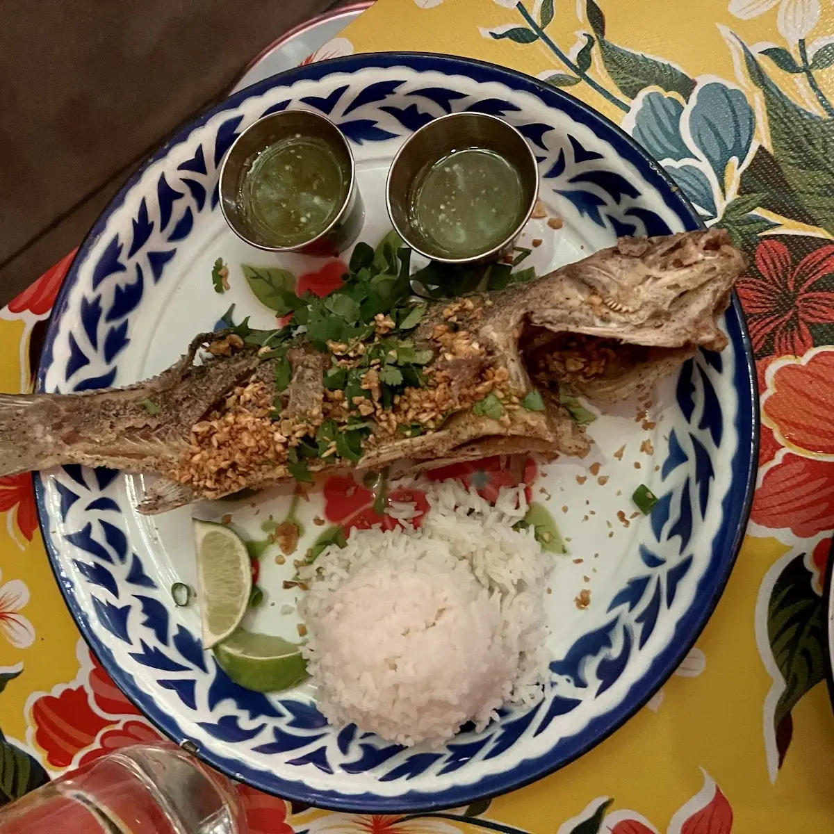 Pla Tub Tim Rad Kratium Garlic Fried Fish