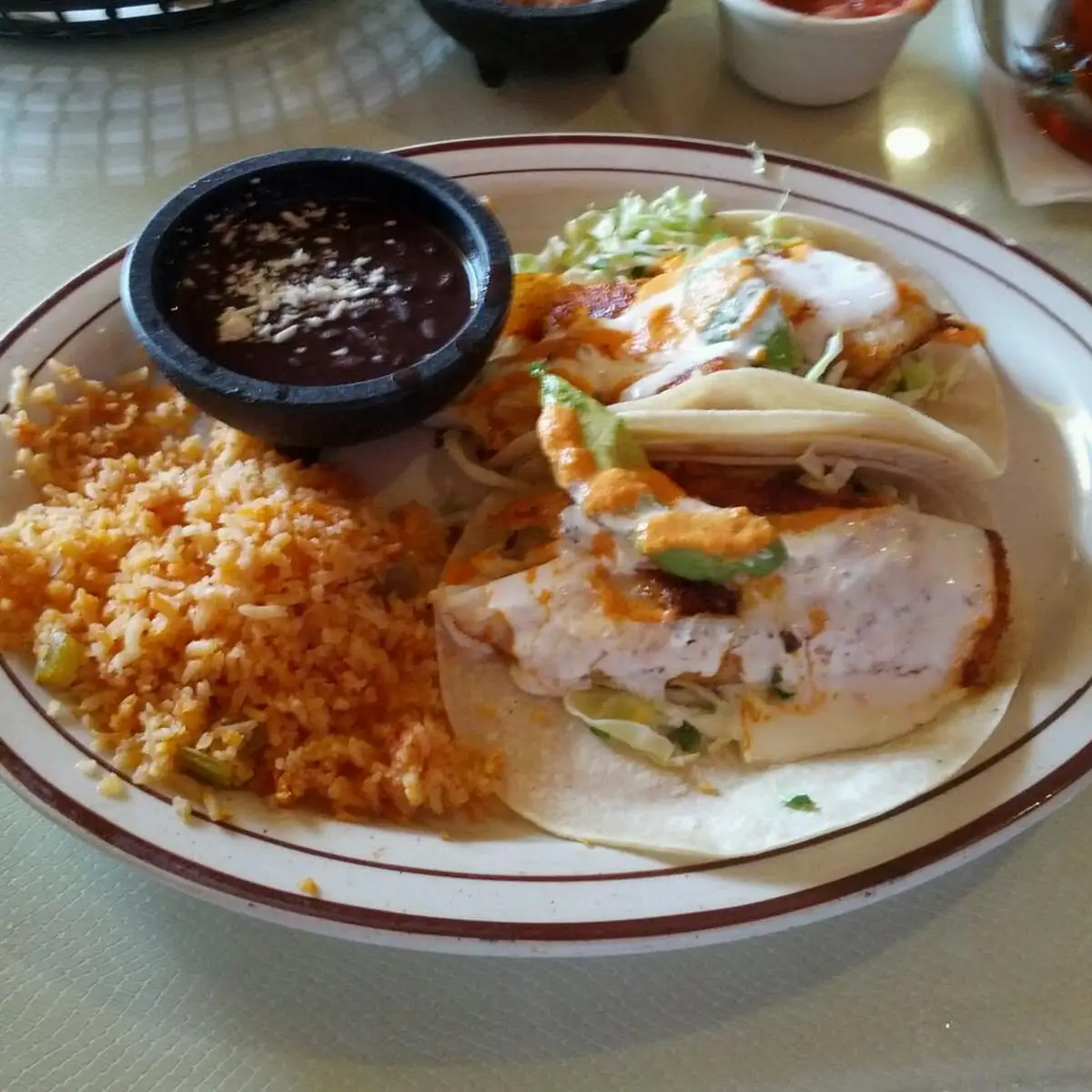 Fish Taco & Pasilla Chile Relleno