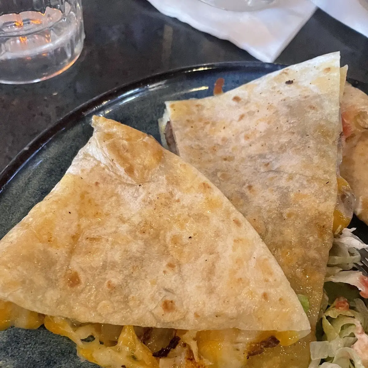 Black & Bleu Shrimp Quesadilla