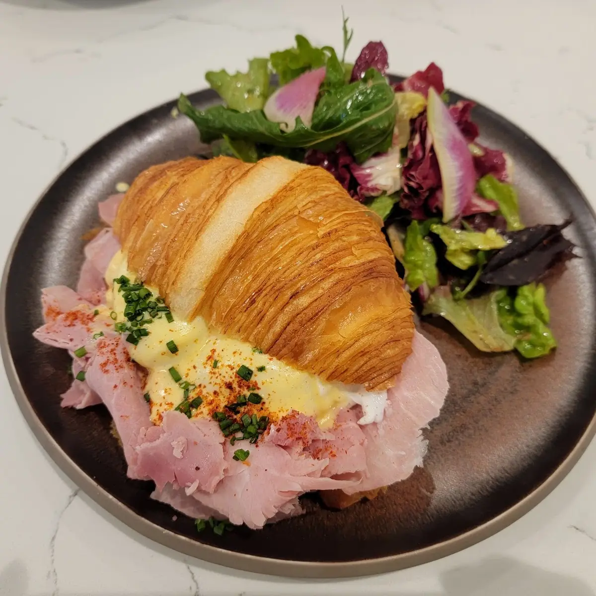Croissant Eggs Benedict