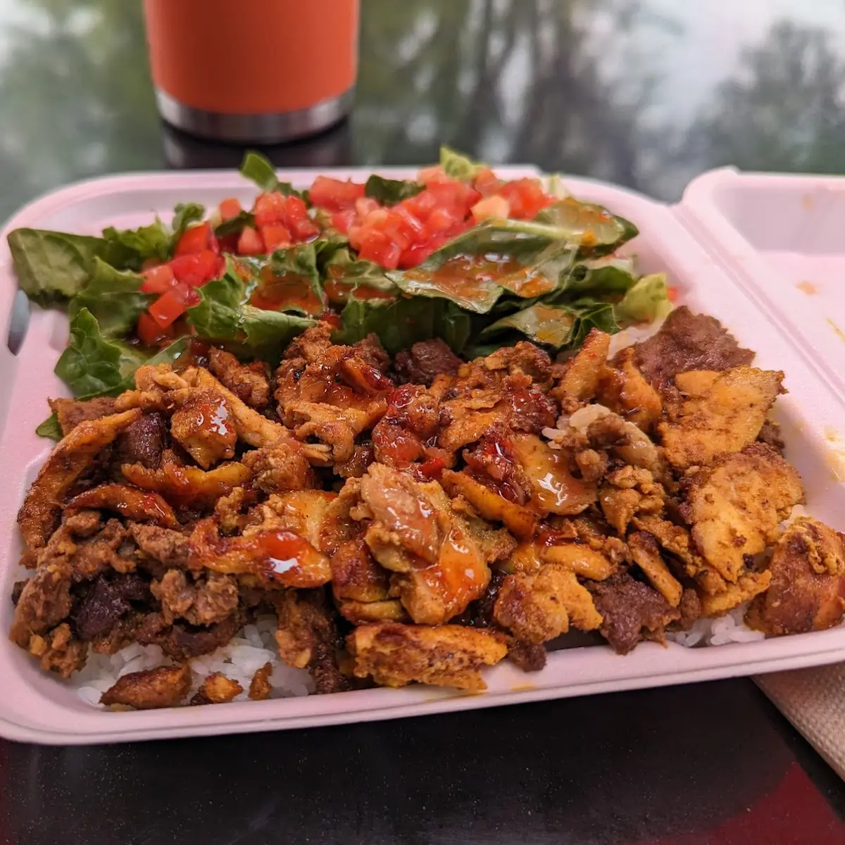 Chicken and Beef Rice Bowl