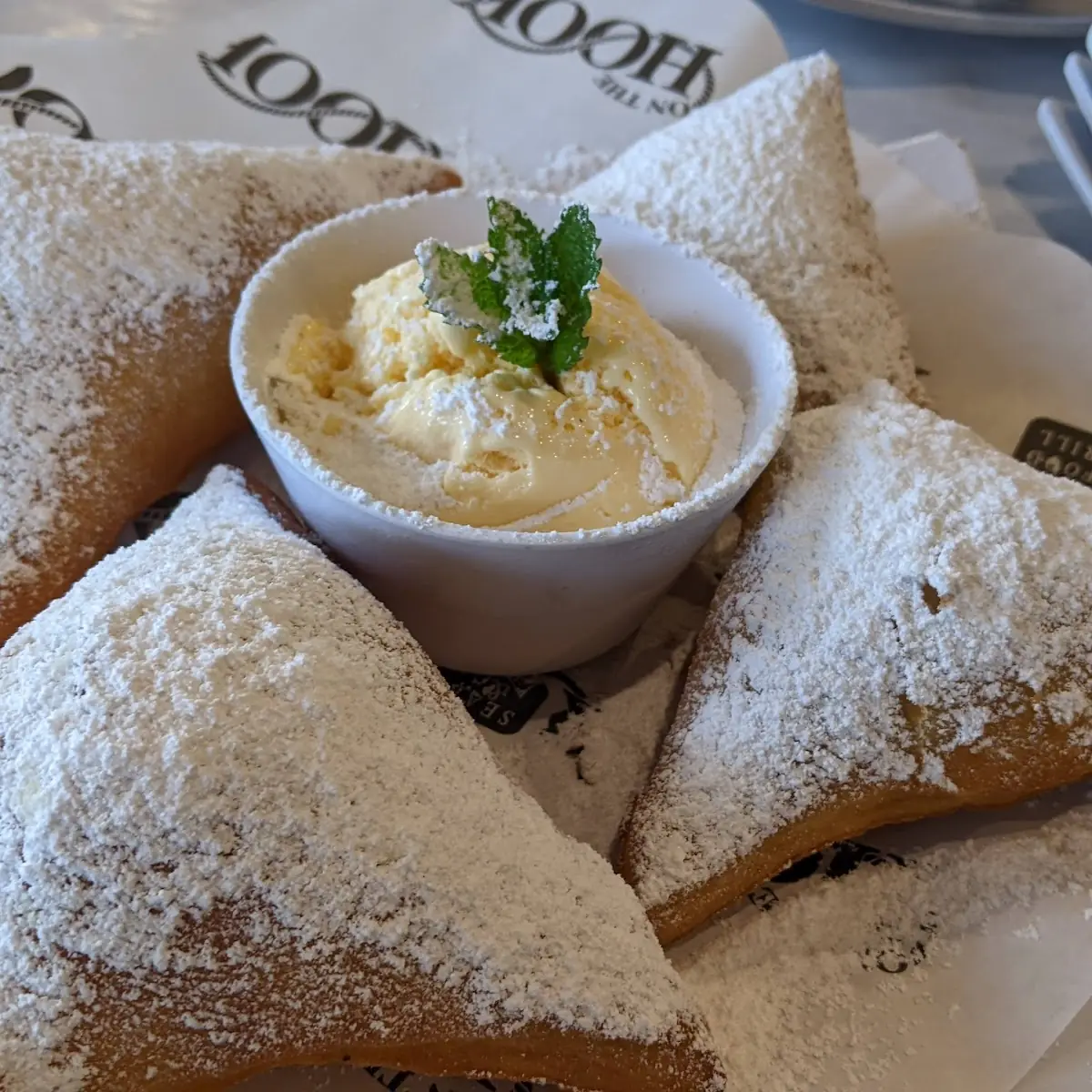 Beignets with Vanilla Ice Cream