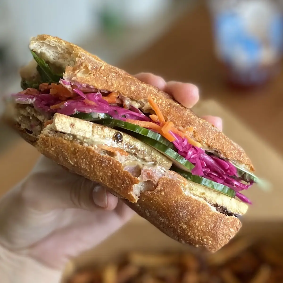Spiced Tofu on Baguette