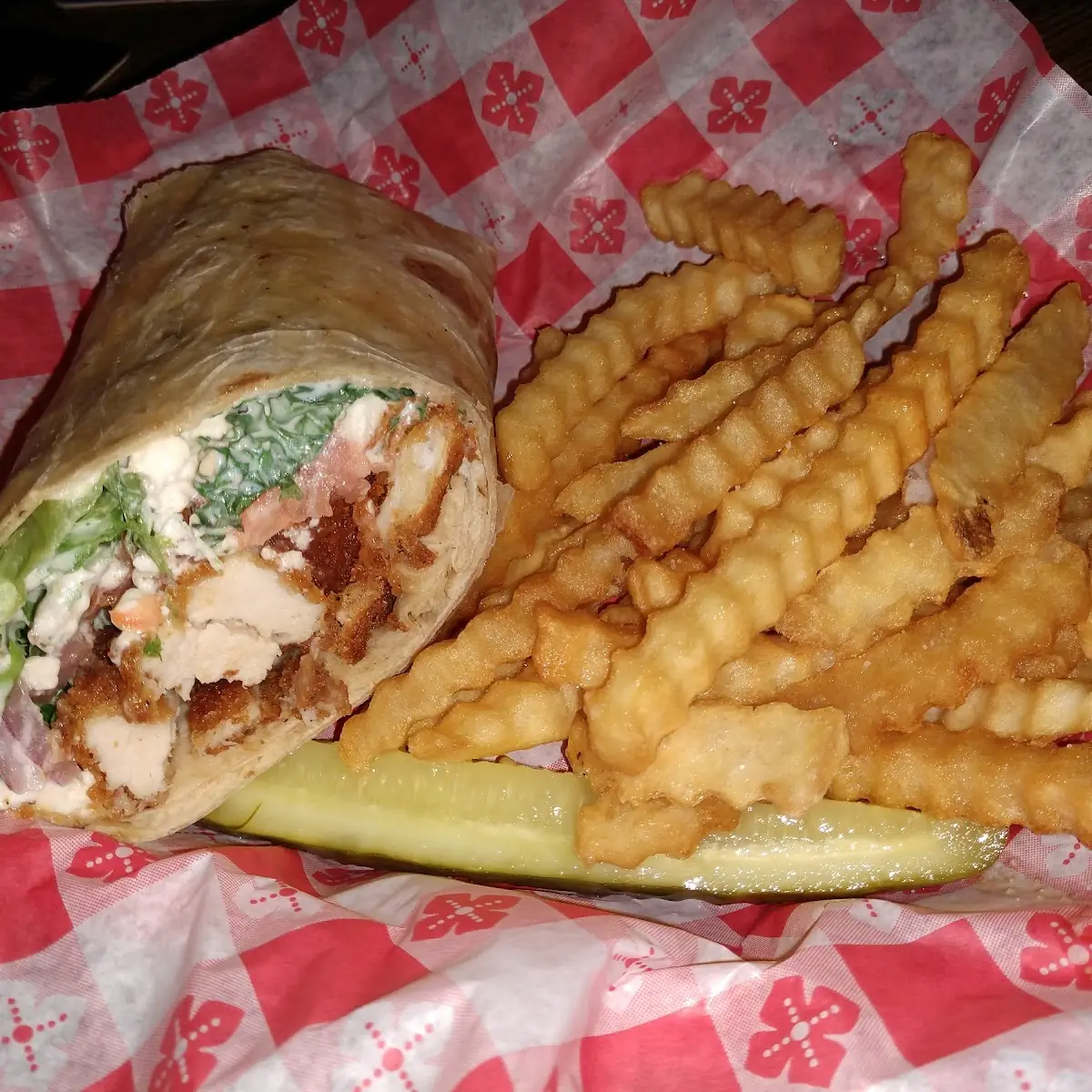 Fried Chicken Caesar Wrap the Timbers Bar and Grill Historic St Germain WI