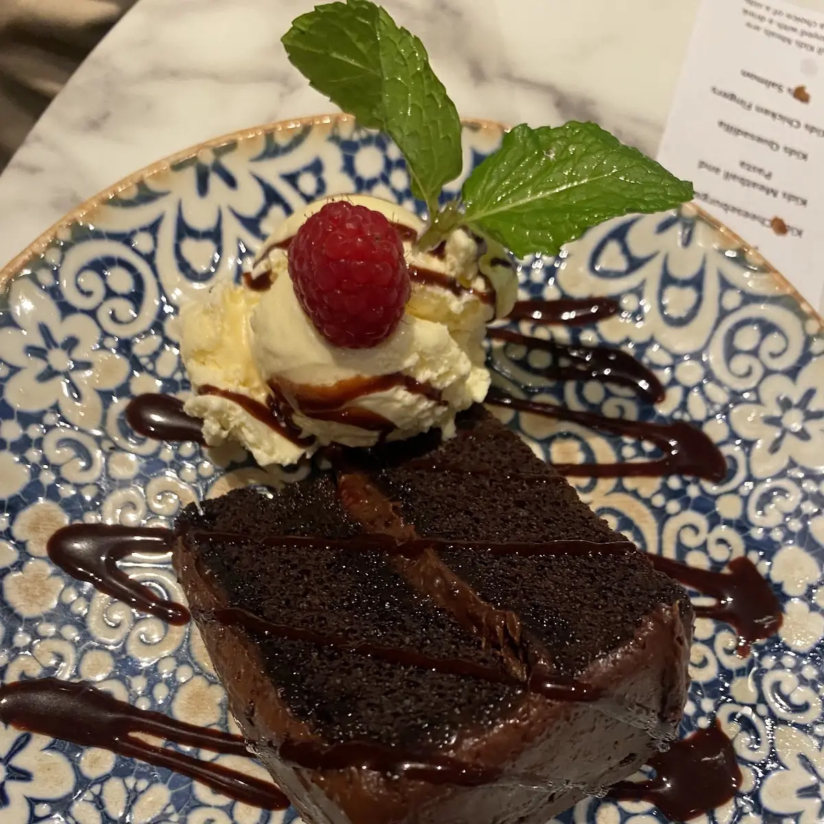 Chocolate Cake with Vanilla Ice Cream