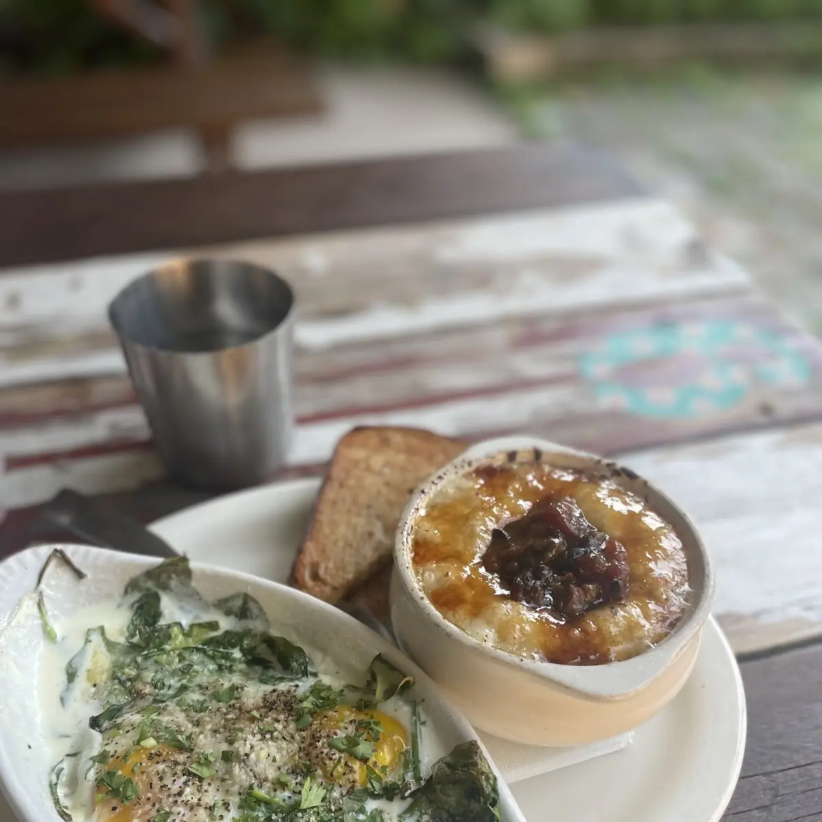 Steel Cut Oatmeal with Poached Egg