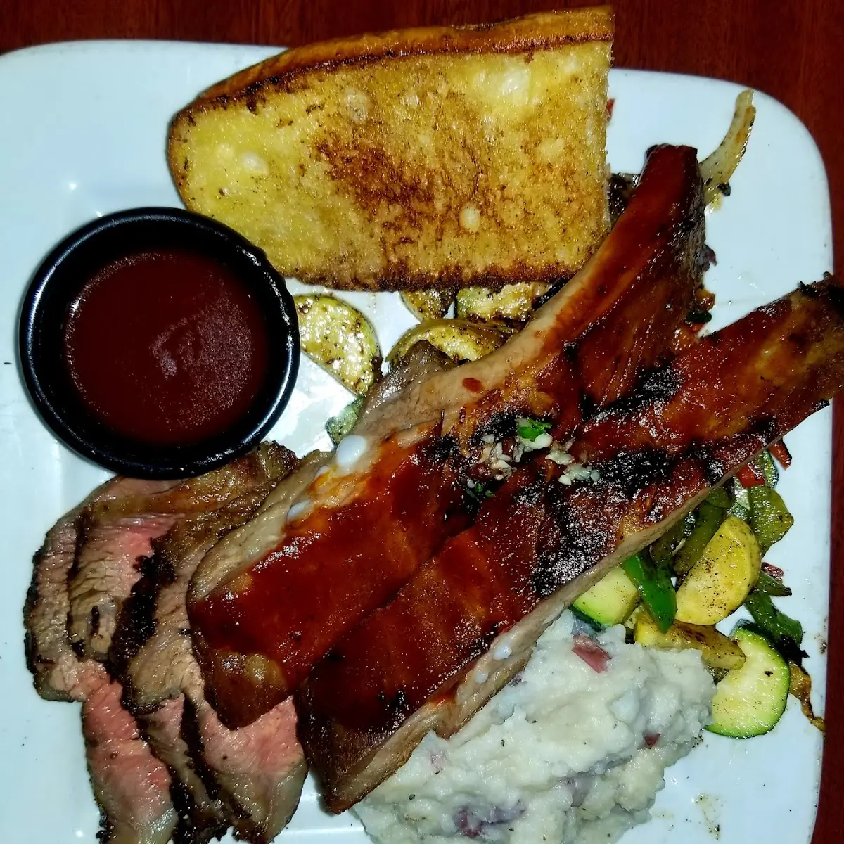 2 Meat Combo with Mashed Potatoes and Grilled Vegetables