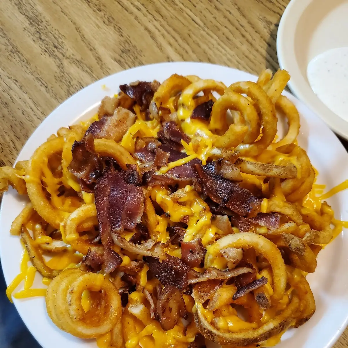 Curly Fries with Bacon and Cheese