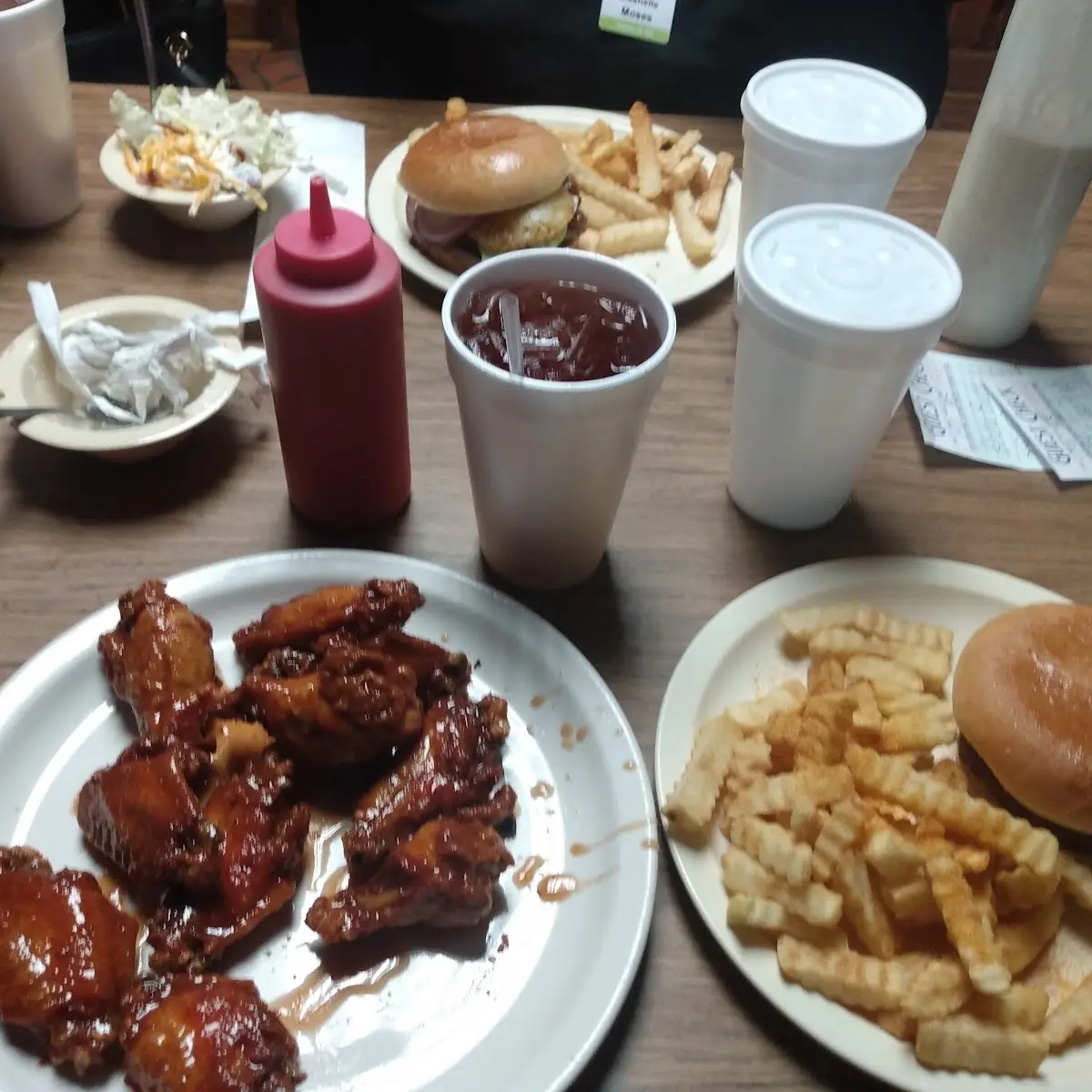 Wings Burger and Fries