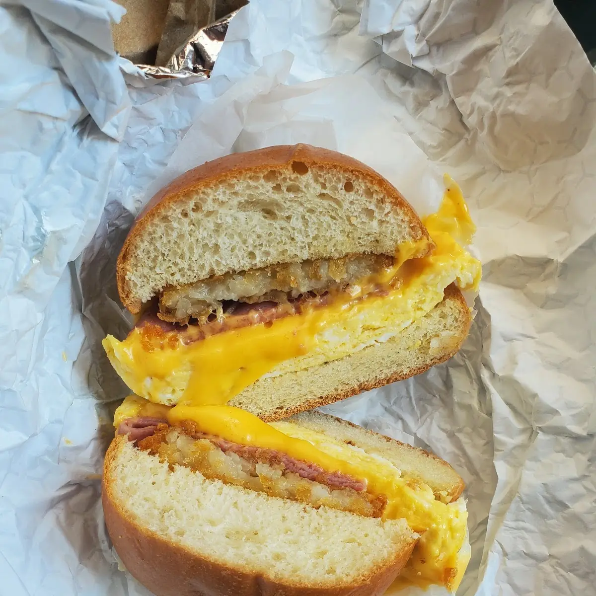 Taylor Ham Egg and Cheese w Hash Browns