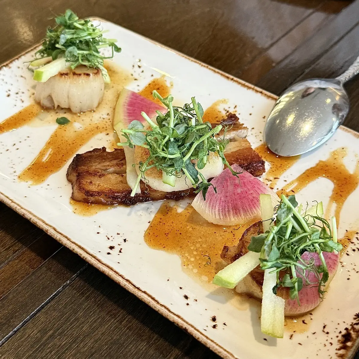 Seared Scallops Pork Belly
