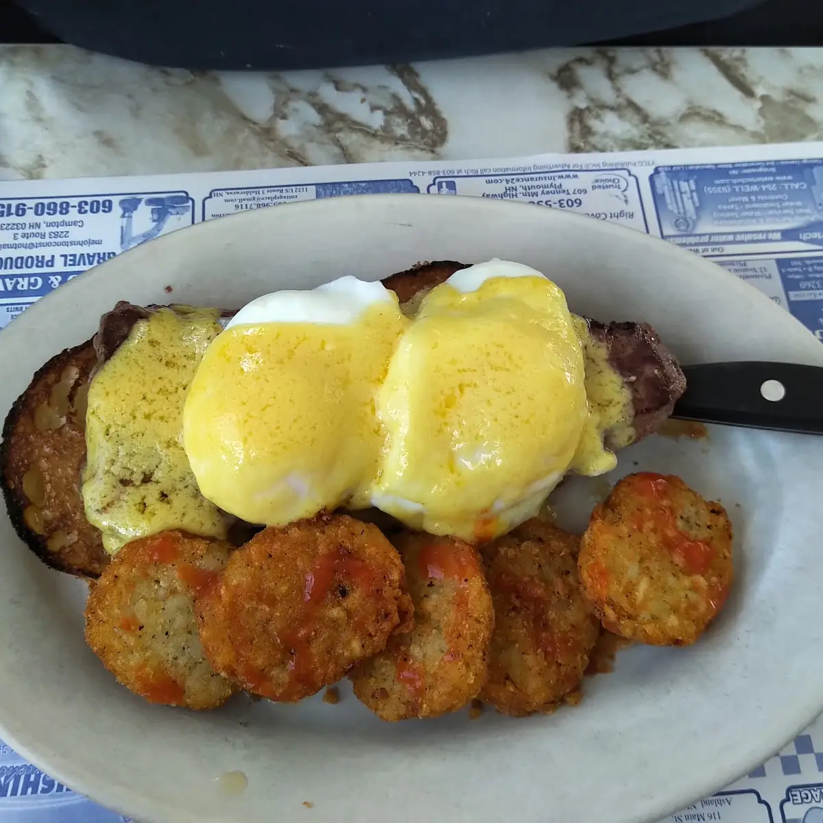 Corned Beef Hash & Cheese Omelette