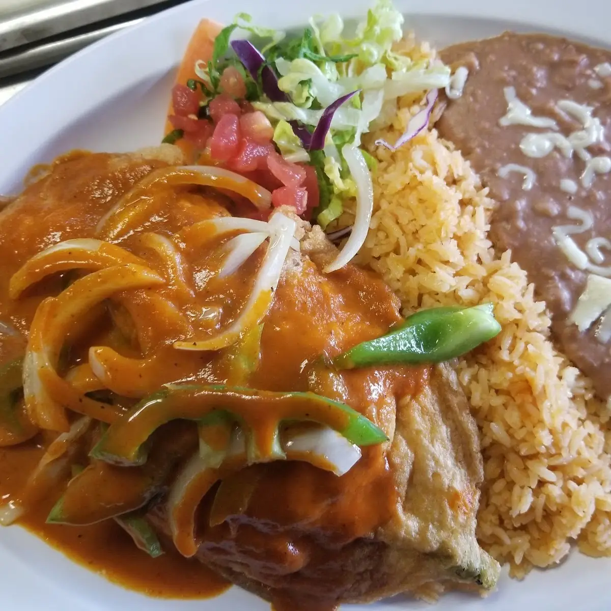 One Taco Plate Rice Beans