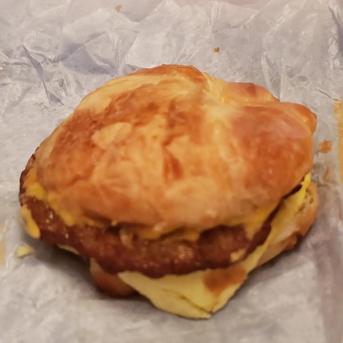 Double Meat Sausage Egg and Cheese Croissant