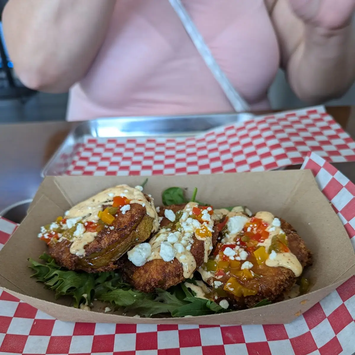 Fried Green Tomatoes & Cheddar Biscuits