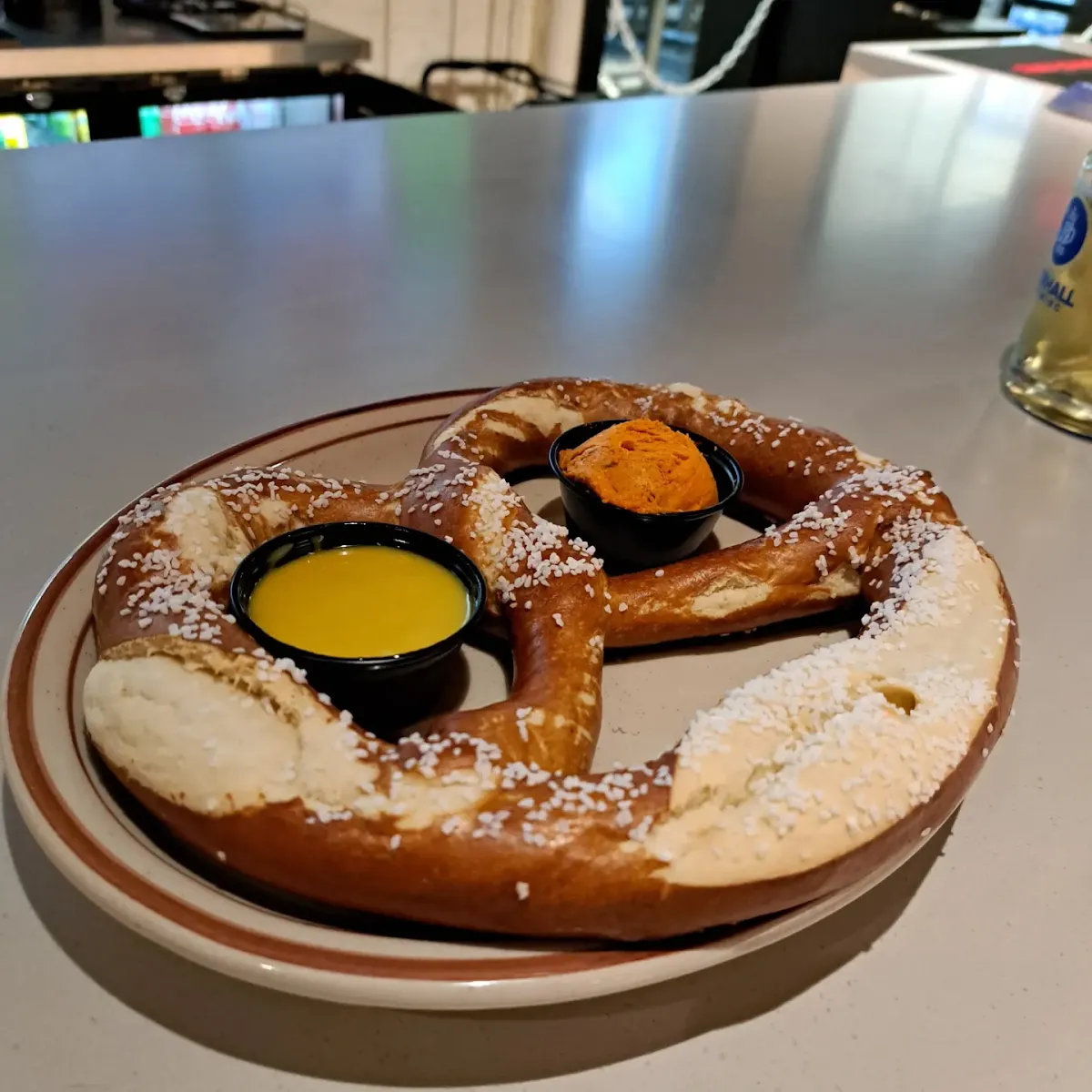 Soft Pretzel with German Mustard and Beer Cheese