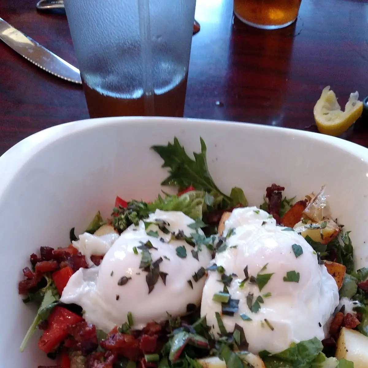 Warm Poached Egg Salad