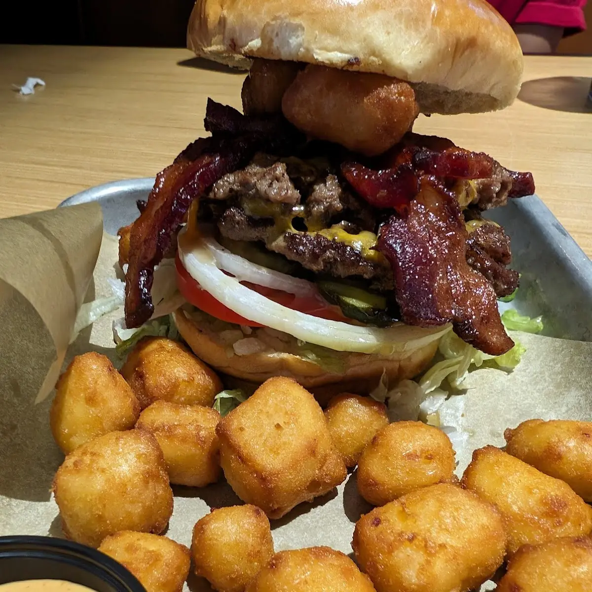 Cheese Curd Bacon Burger