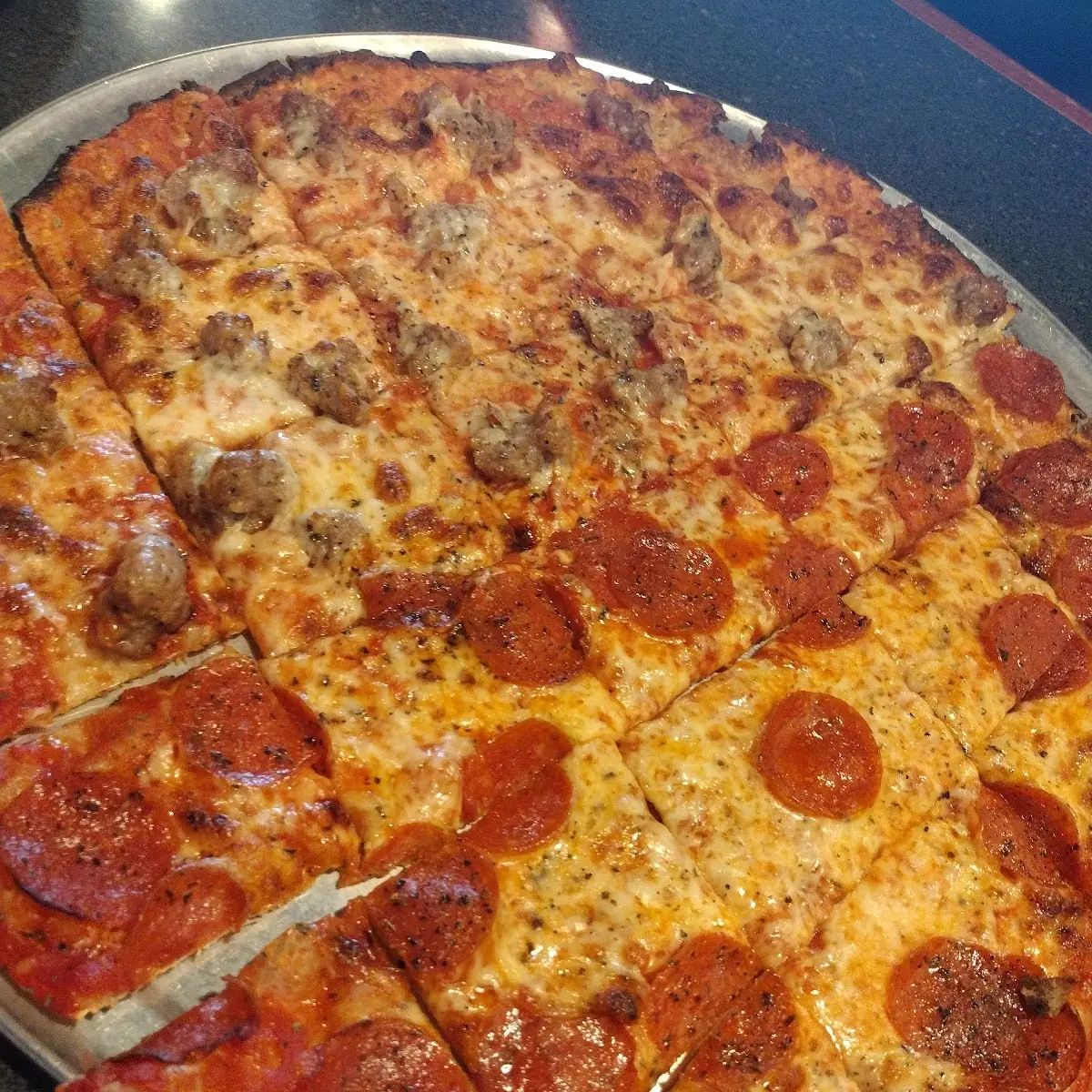 Half Sausage Half Pepperoni Pizza