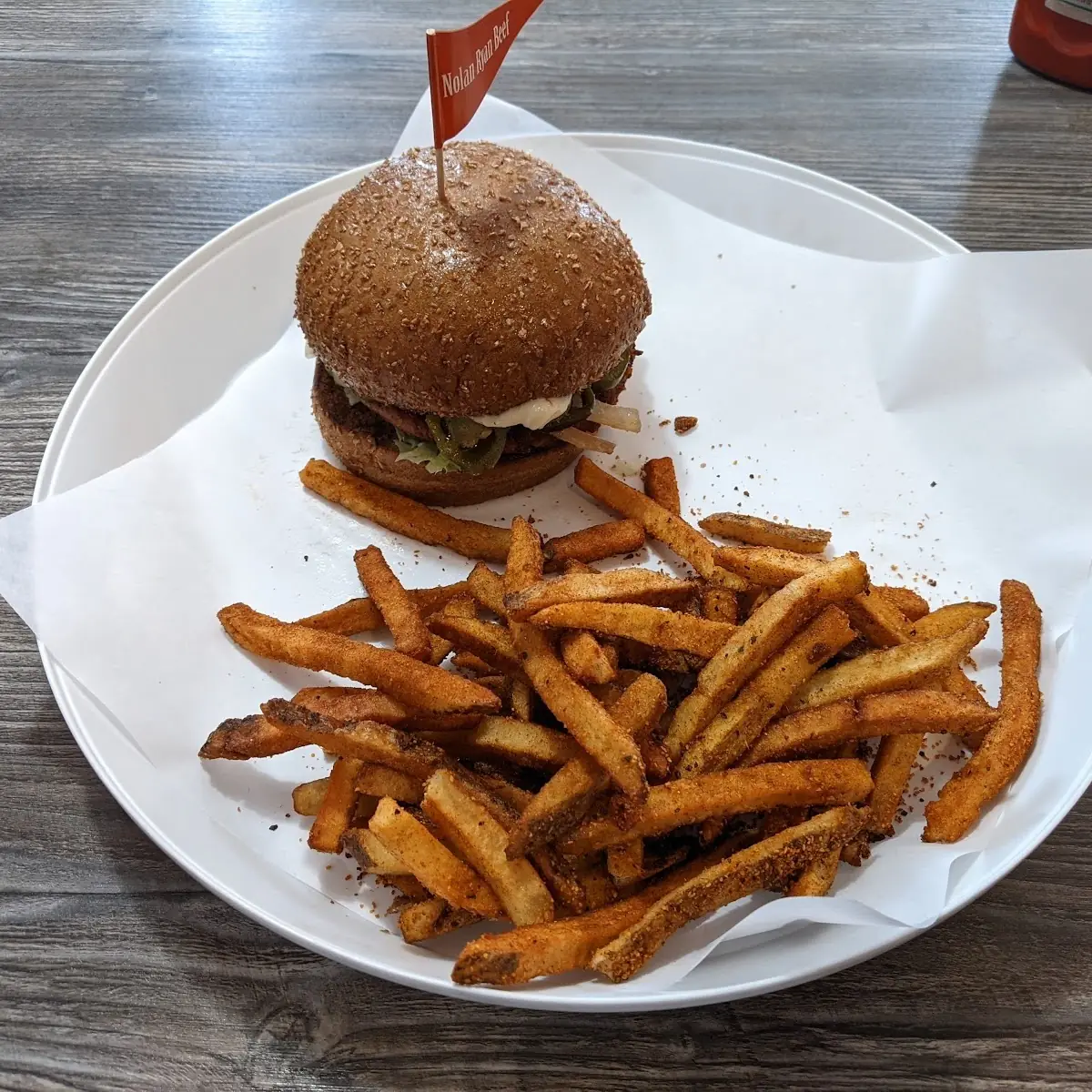 Vegetarian Burger and Fries