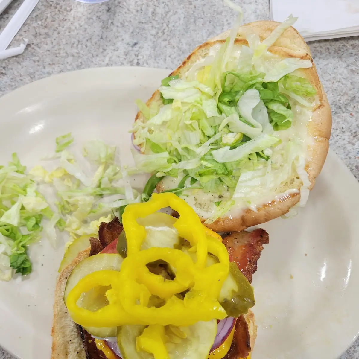 Bacon Cheeseburger with Banana Peppers