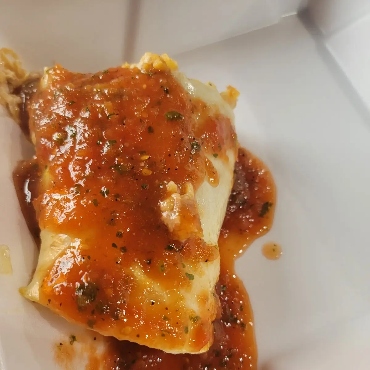 Jumbo Chicken Burrito with Red Sauce