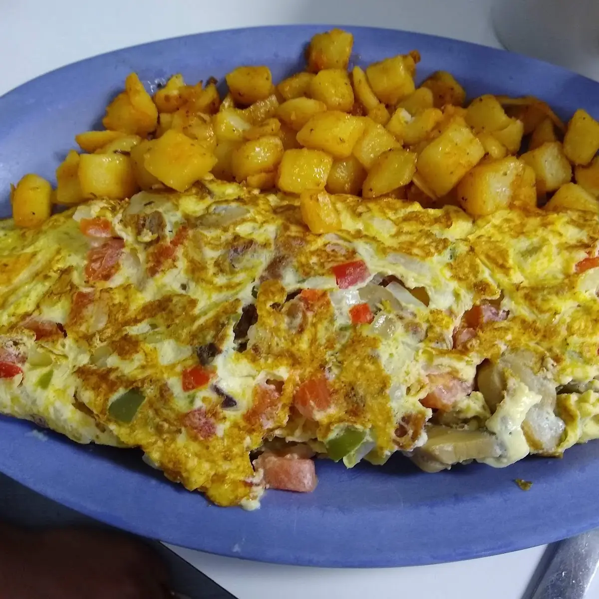 Sausage and Cheese Omelette Made with One Egg