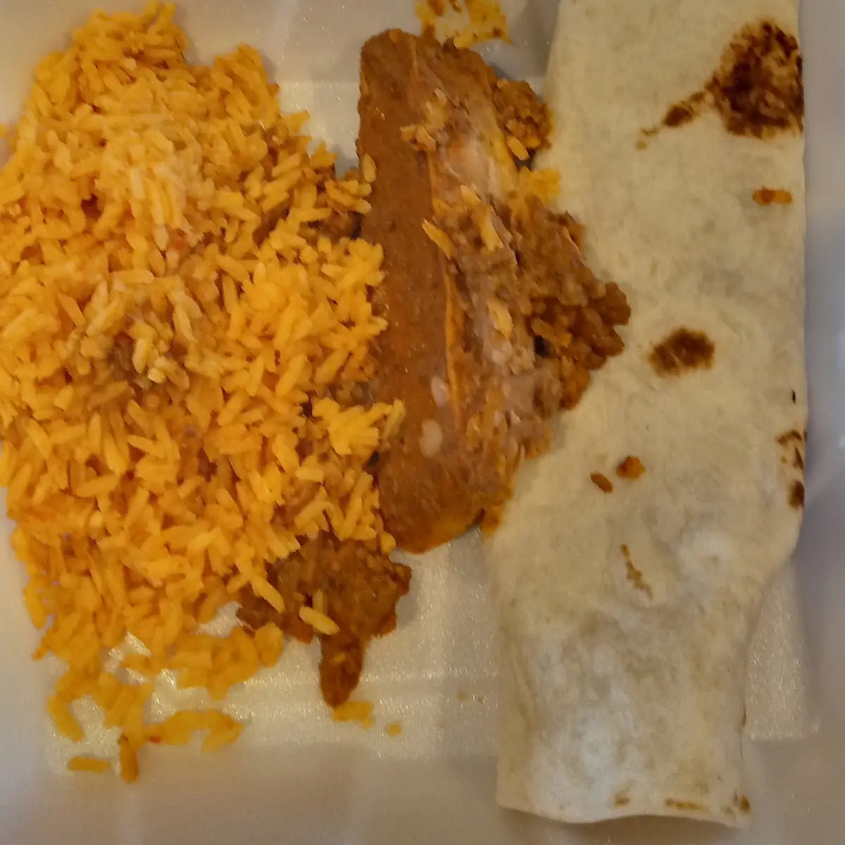 Tamale Bean Burrito&Rice