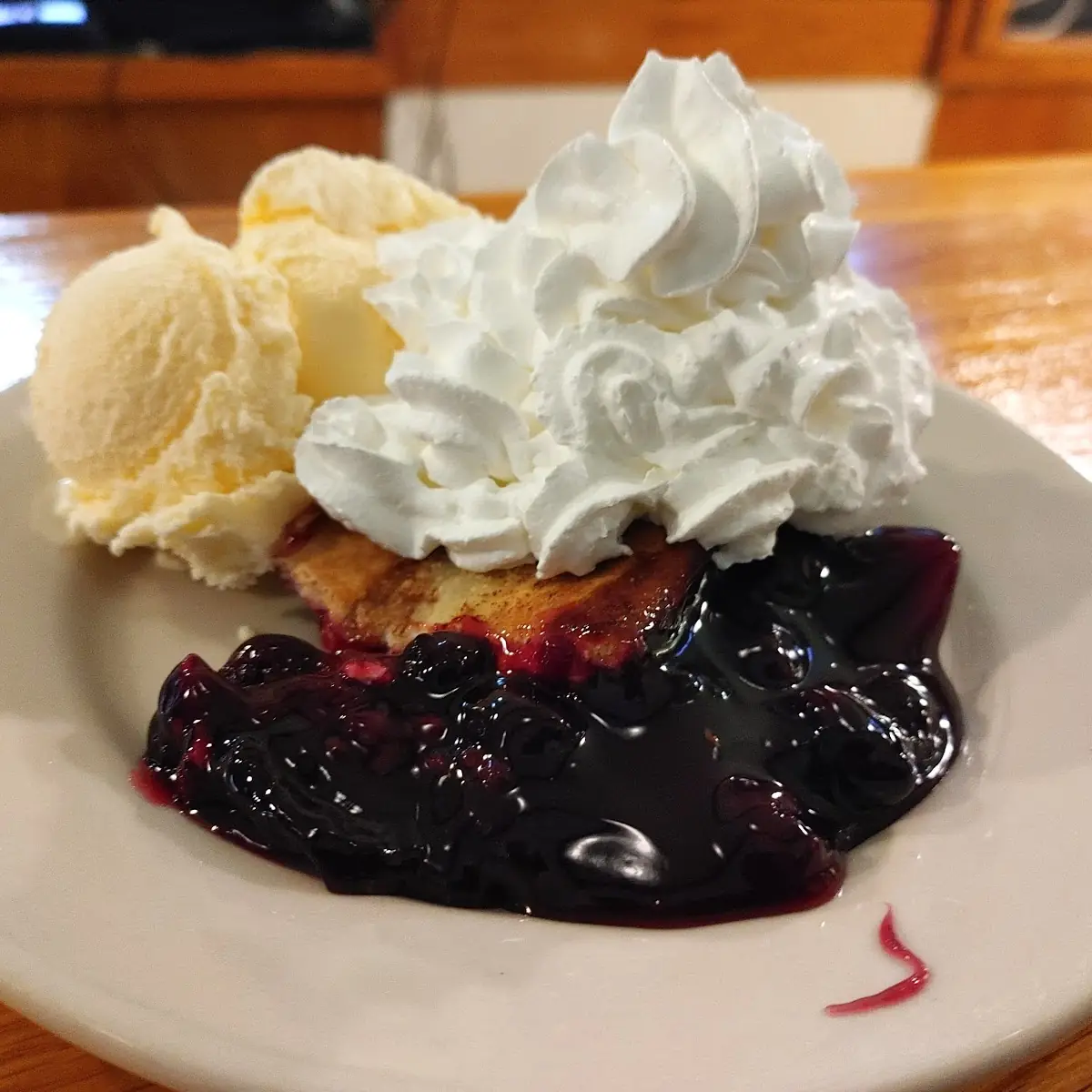 Blueberry Cobbler with Ice Cream