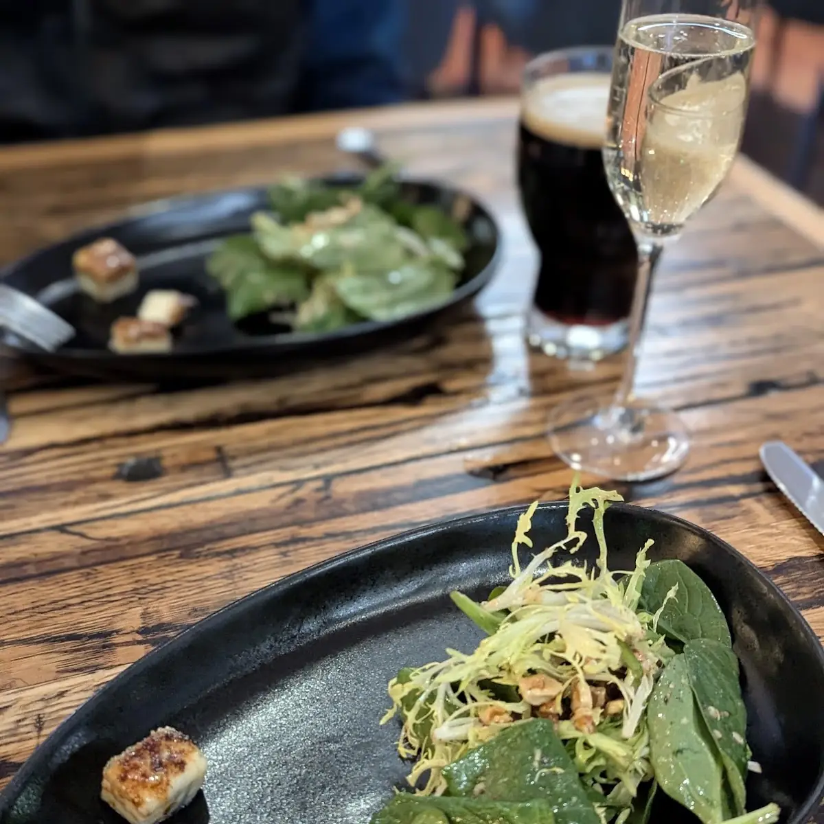 Spinach and Caramelized Blue Cheese Salad