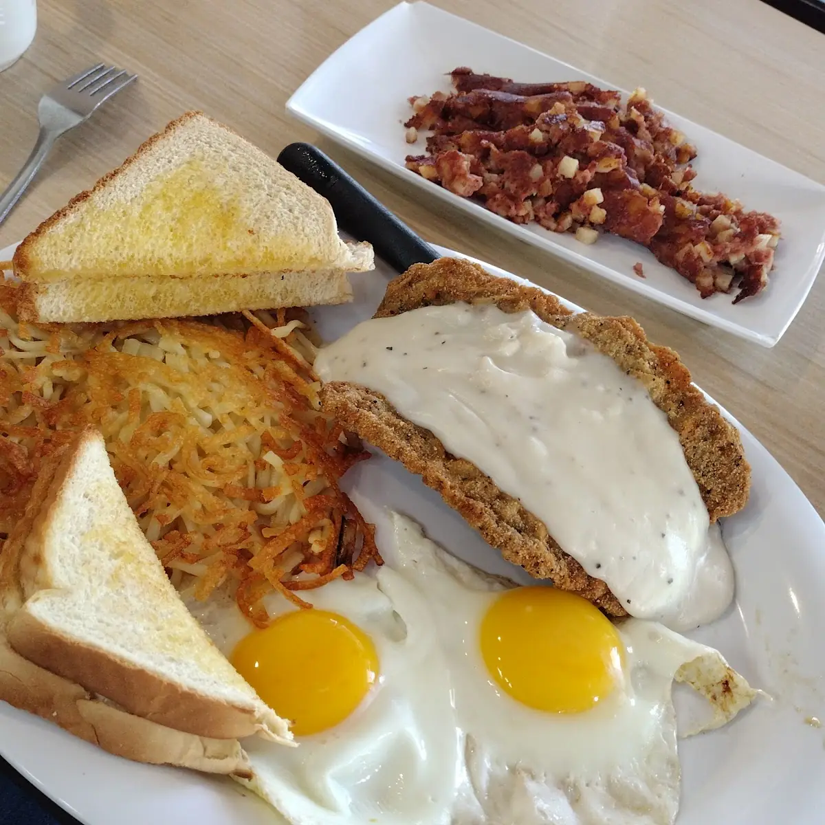 Country Fried Steak and Eggs