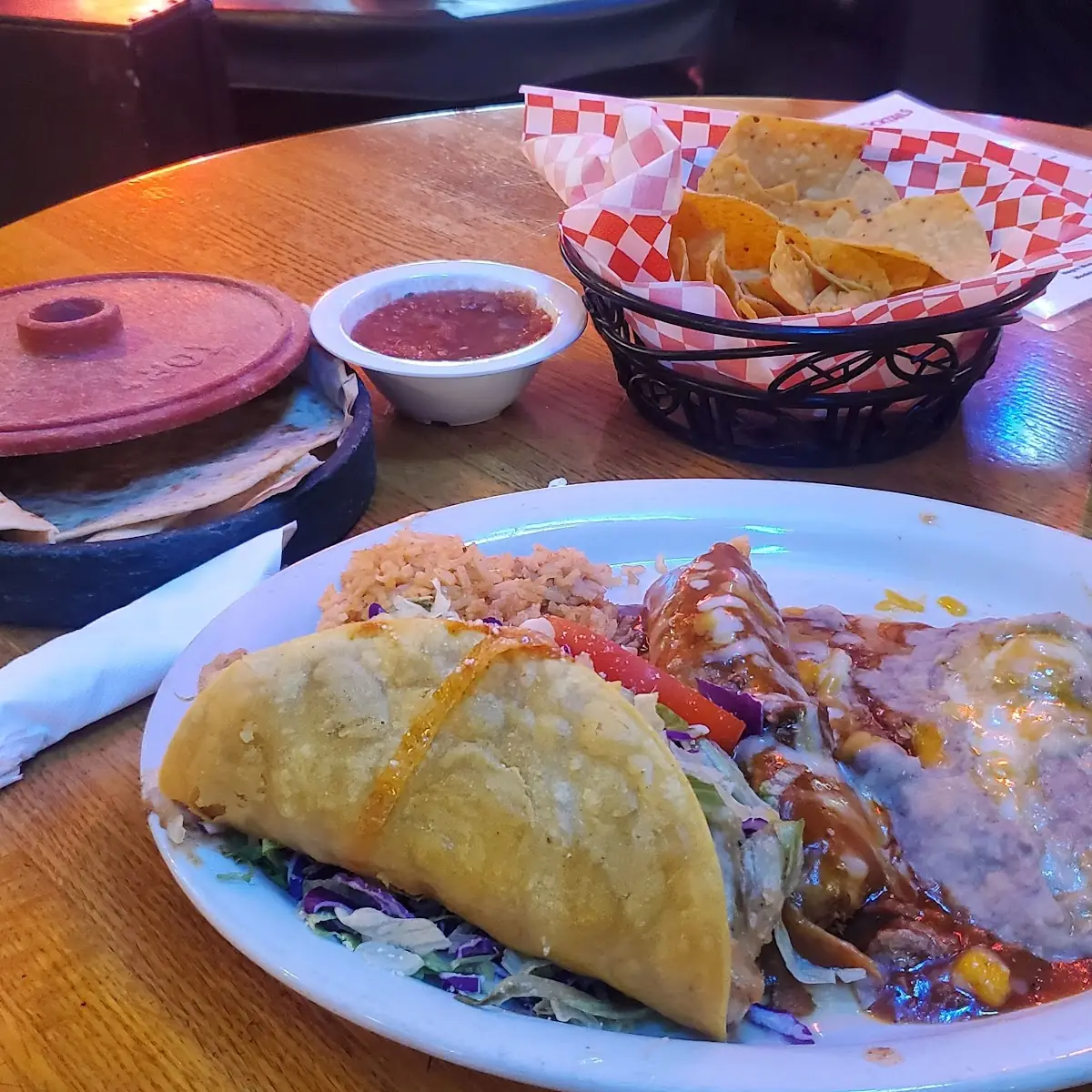 Chicken Taco Beef Enchilada