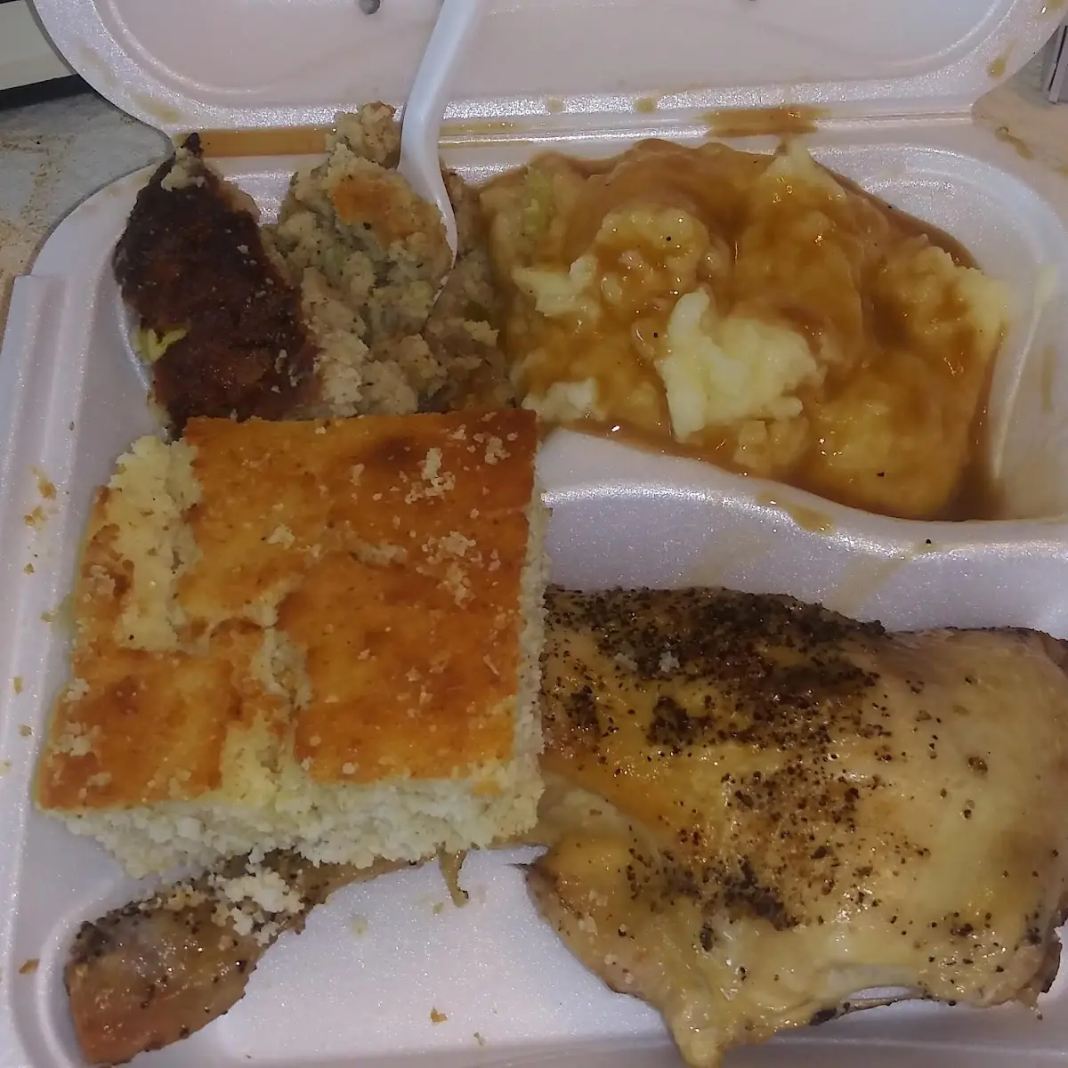 Roasted Chicken with Southern Fixins