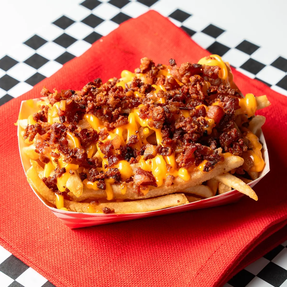 French Fries with Cheese Sauce and Bacon